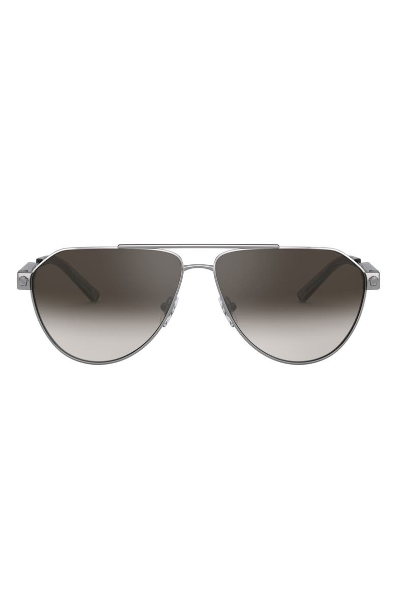 Versace 62mm Oversize Aviator Sunglasses, Main, color, 