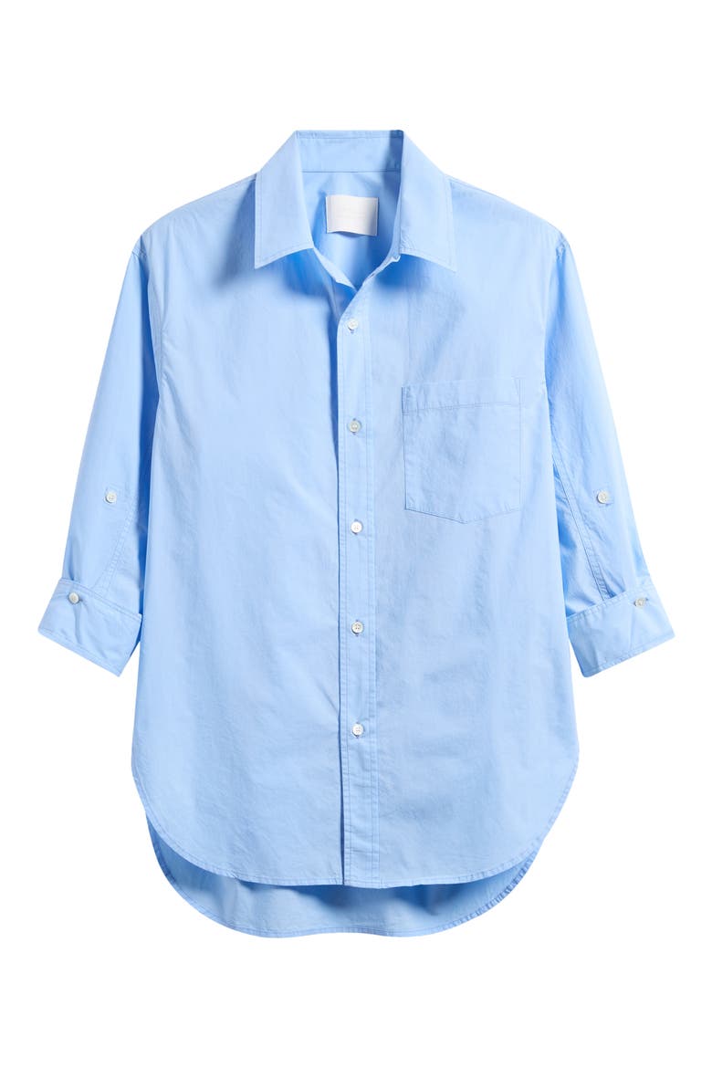 Kayla Oversize Poplin Button-Up Shirt, Alternate, color, BANKER BLUE DK
