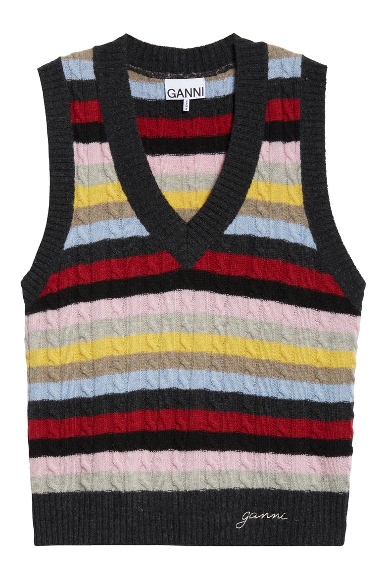Stripe Wool Blend Sweater Vest, Alternate, color, MULTICOLOUR