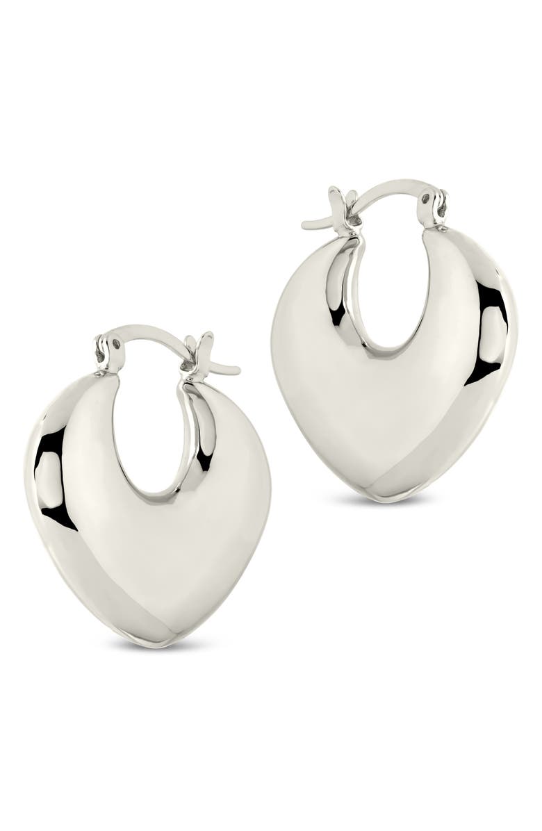 Sterling Forever Kylie Chunky Tube Hoop Earrings, Alternate, color, Silver