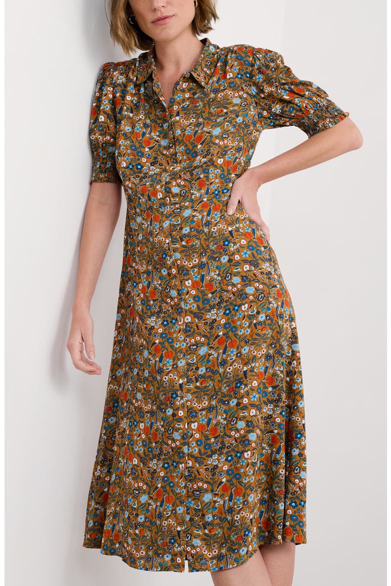 Bridget Print A-Line Shirtdress, Alternate, color, STILL LIFE BASKET