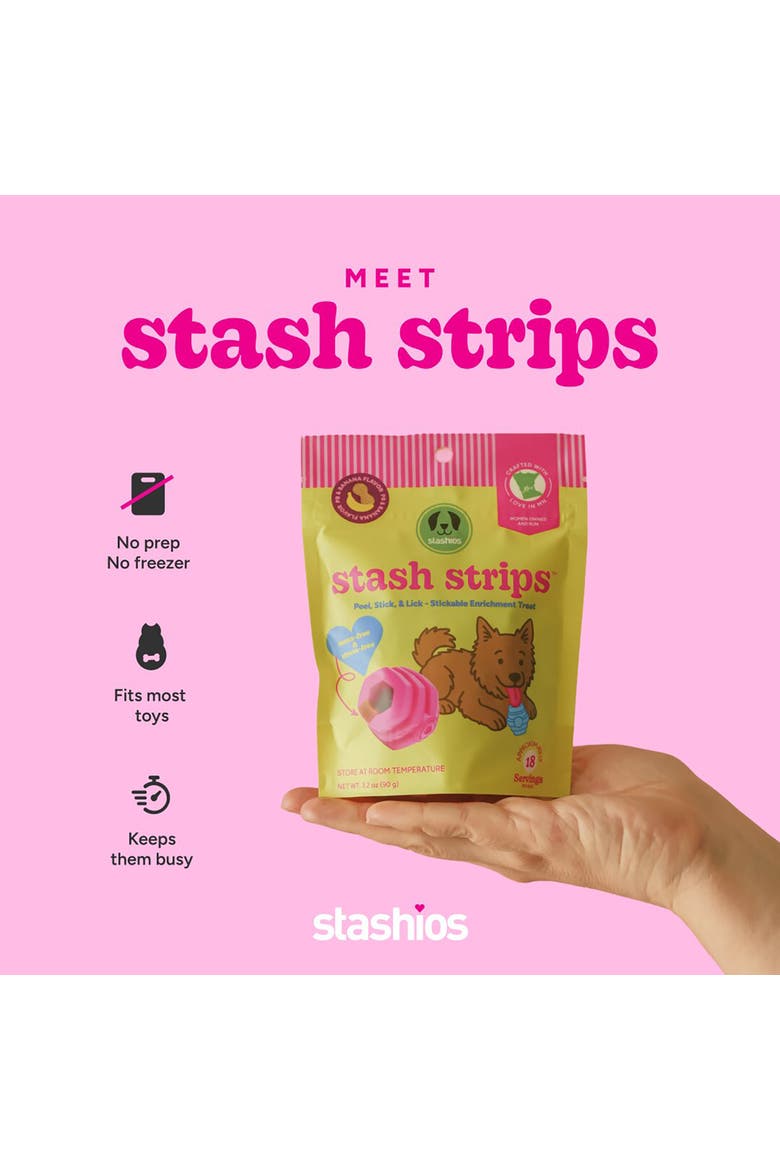 Stash Strips - Peanut Butter & Banana - 18ct Enrichment Dog Treats, Alternate, color, Multicolored