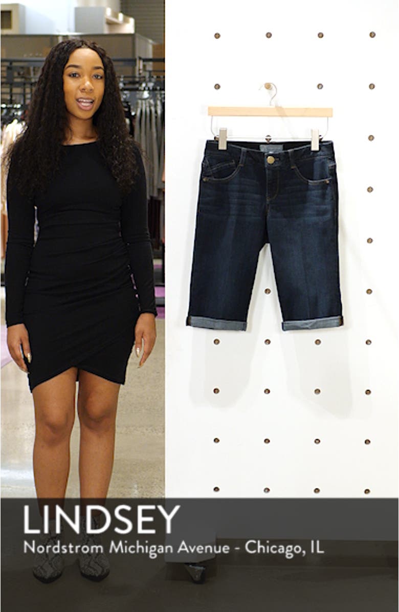 'Ab'Solution Denim Bermuda Shorts, sales video thumbnail