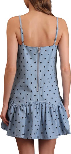 Drop Waist Denim Minidress