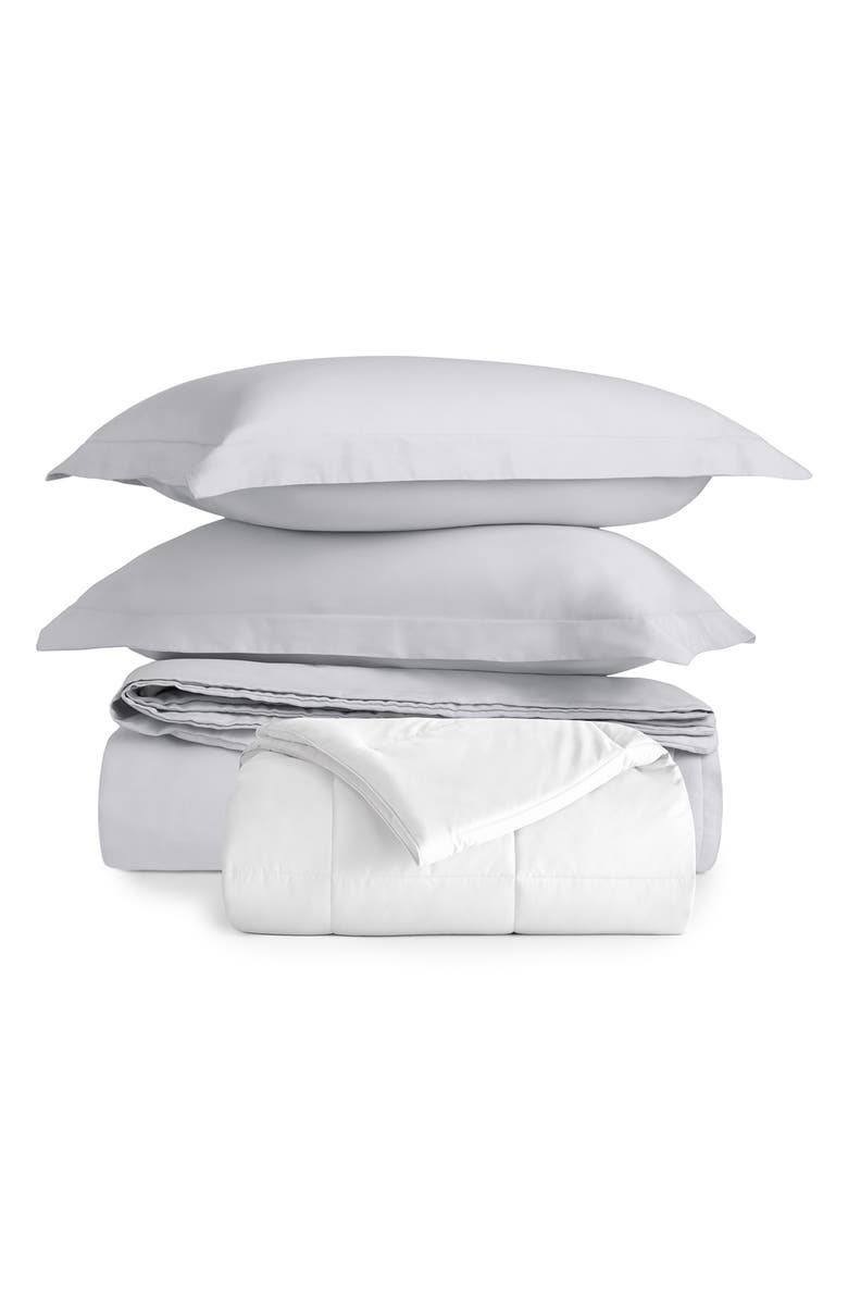 HOMESPUN Vintage Washed Cotton Duvet Cover & Sham Set, Main, color, Light Gray