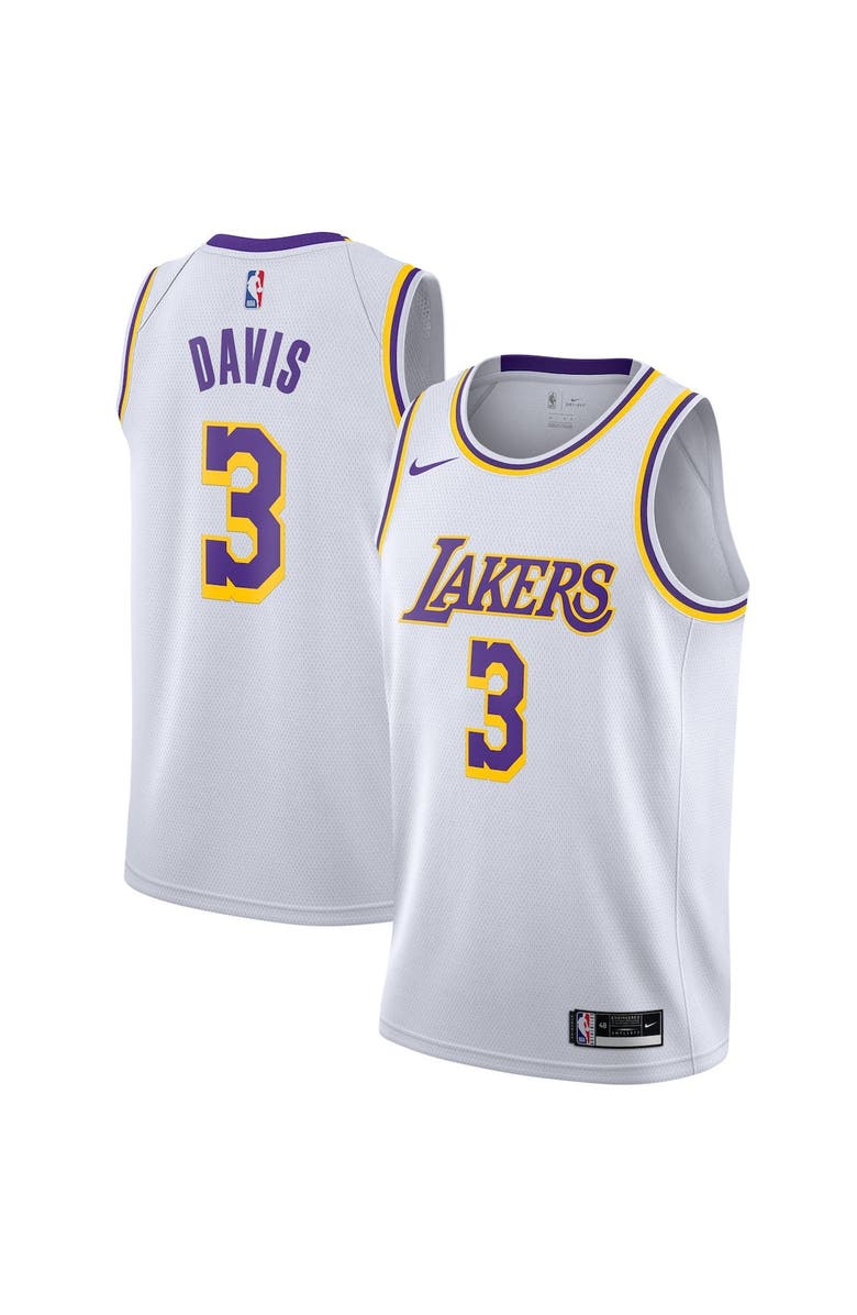 Nike Men's Nike Anthony Davis White Los Angeles Lakers 2020/21 Swingman Jersey - Association Edition, Main, color,