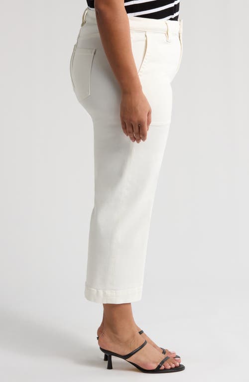 Liverpool Los Angeles Stride Patch Pocket Crop Wide Leg Jeans In Bone White