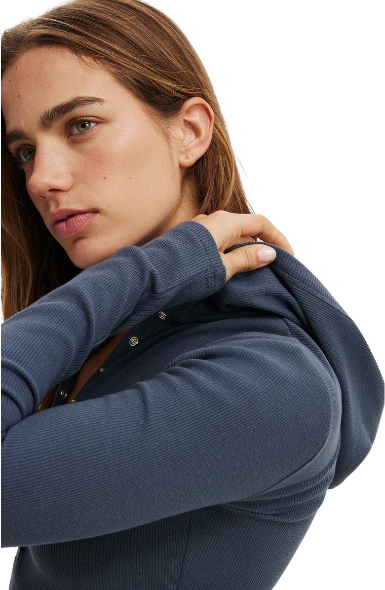 Cotton On Women's Hooded Blake Henley Long Sleeve, Alternate, color, Collegiate Navy