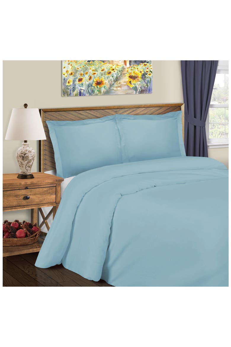 600 Thread Count Sateen Duvet Cover & Shams Set, Alternate, color, LIGHT BLUE