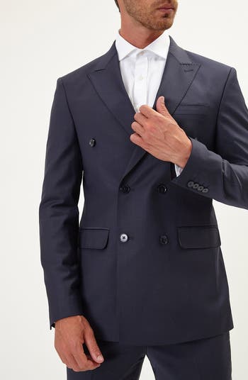 Super 120S Wool Double Breasted Tuxedo Jacket