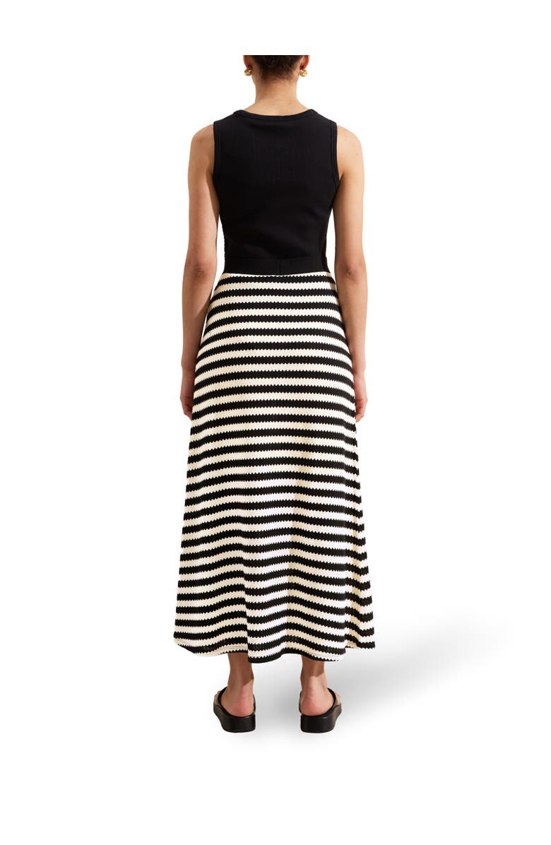 Ro&Zo Mono Stripe Knit Midi Skirt, Alternate, color, Black