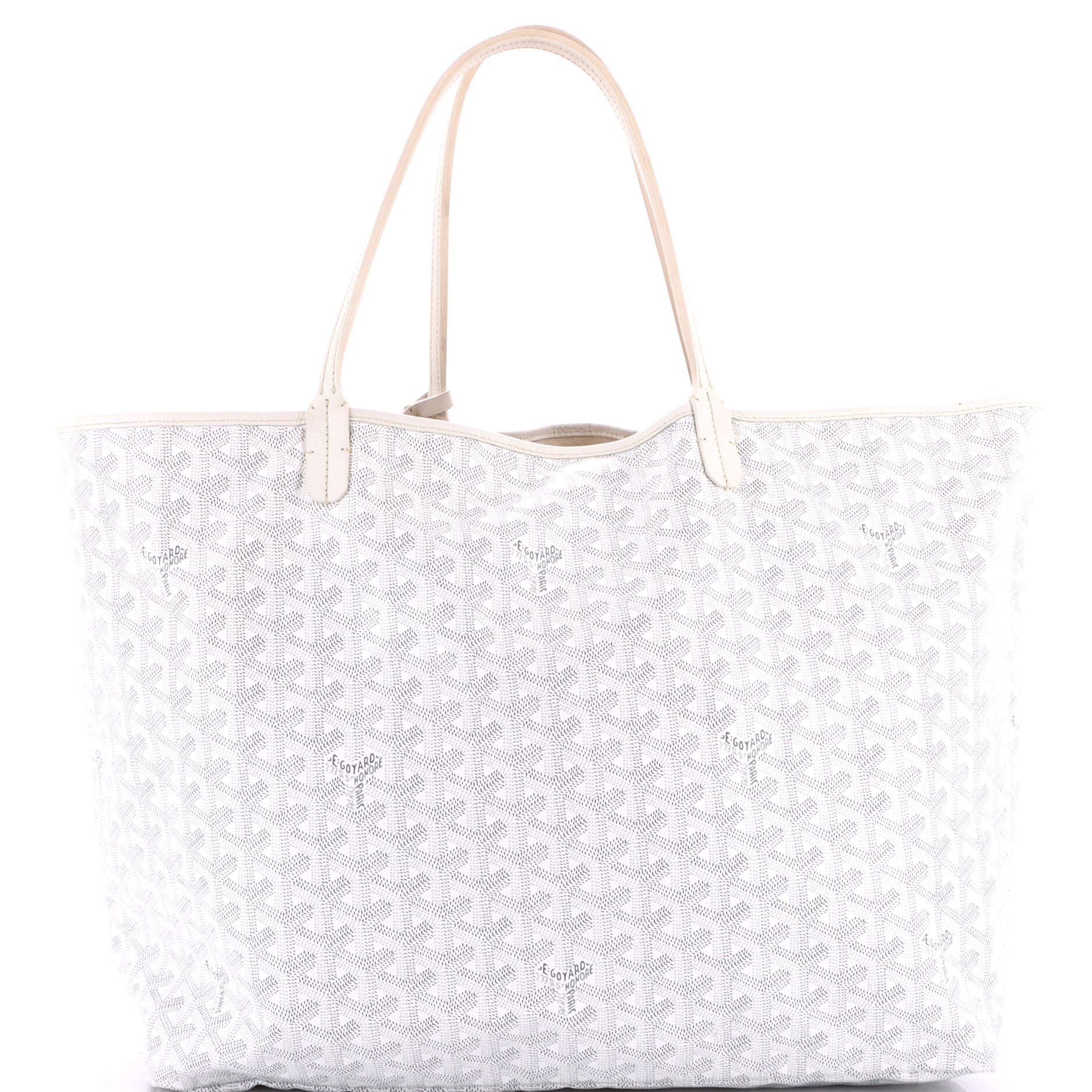 Pre-owned Goyard  Goyard Saint Louis Tote Coated Canvas Gm In White