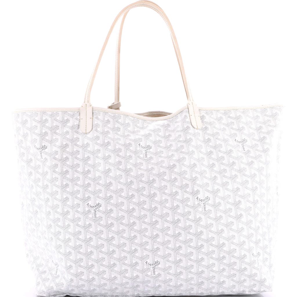 Pre-owned Goyard Goyard Saint Louis Tote Coated Canvas Gm In White