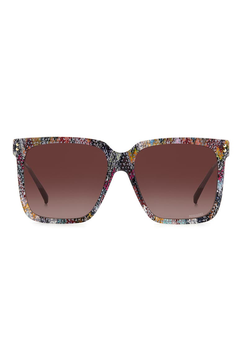 60mm Gradient Square Sunglasses, Main, color, PATTERN MULTI