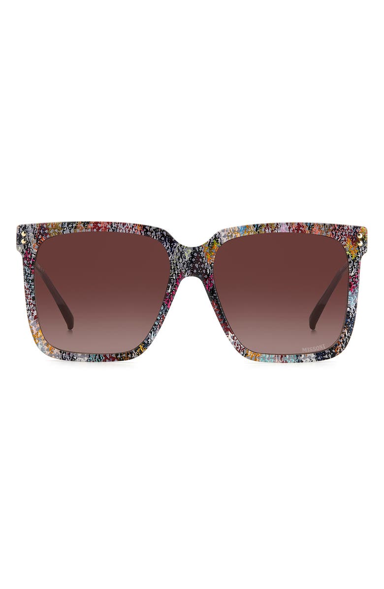 Missoni 60mm Gradient Square Sunglasses, Main, color, Pattern Multi