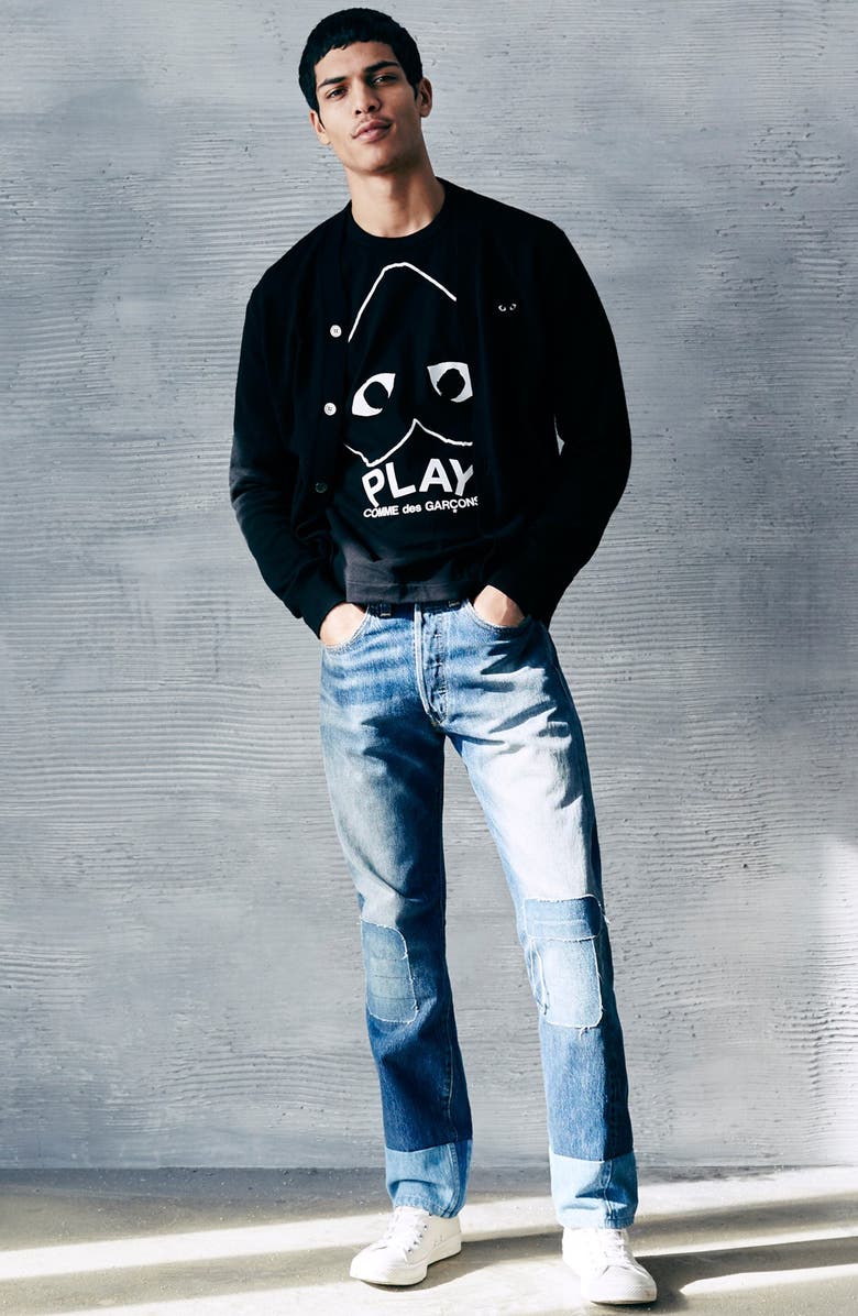 Comme des Garçons PLAY Lambswool Cardigan, Alternate, color,