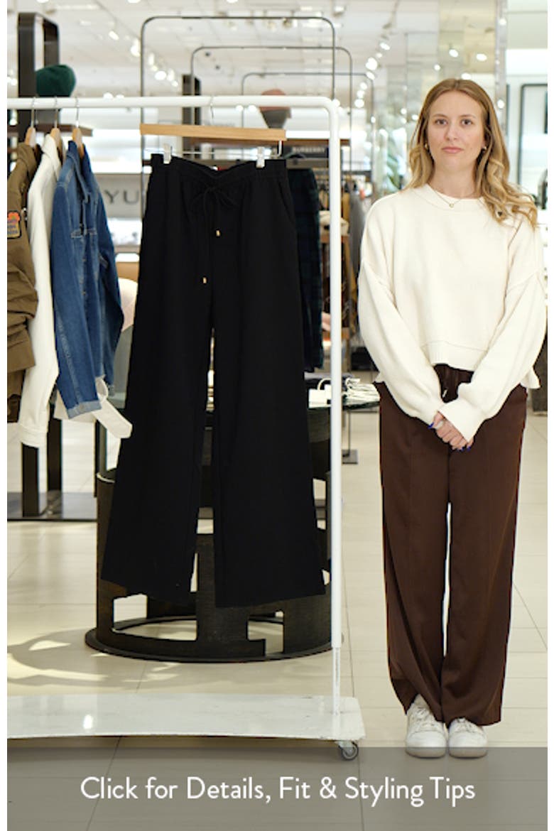 Tie Waist Wide Leg Crepe Pants video