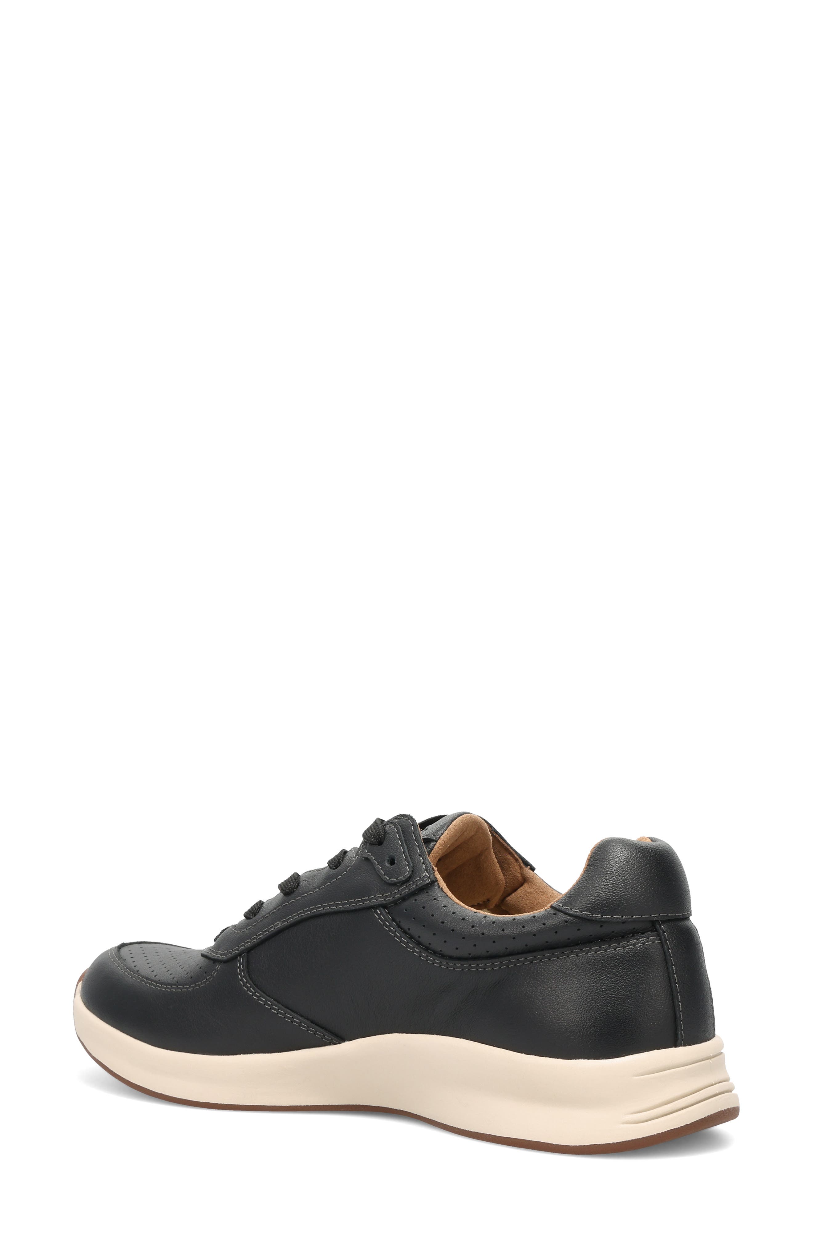 Delta Leather Sneaker, Alternate, color, BLACK