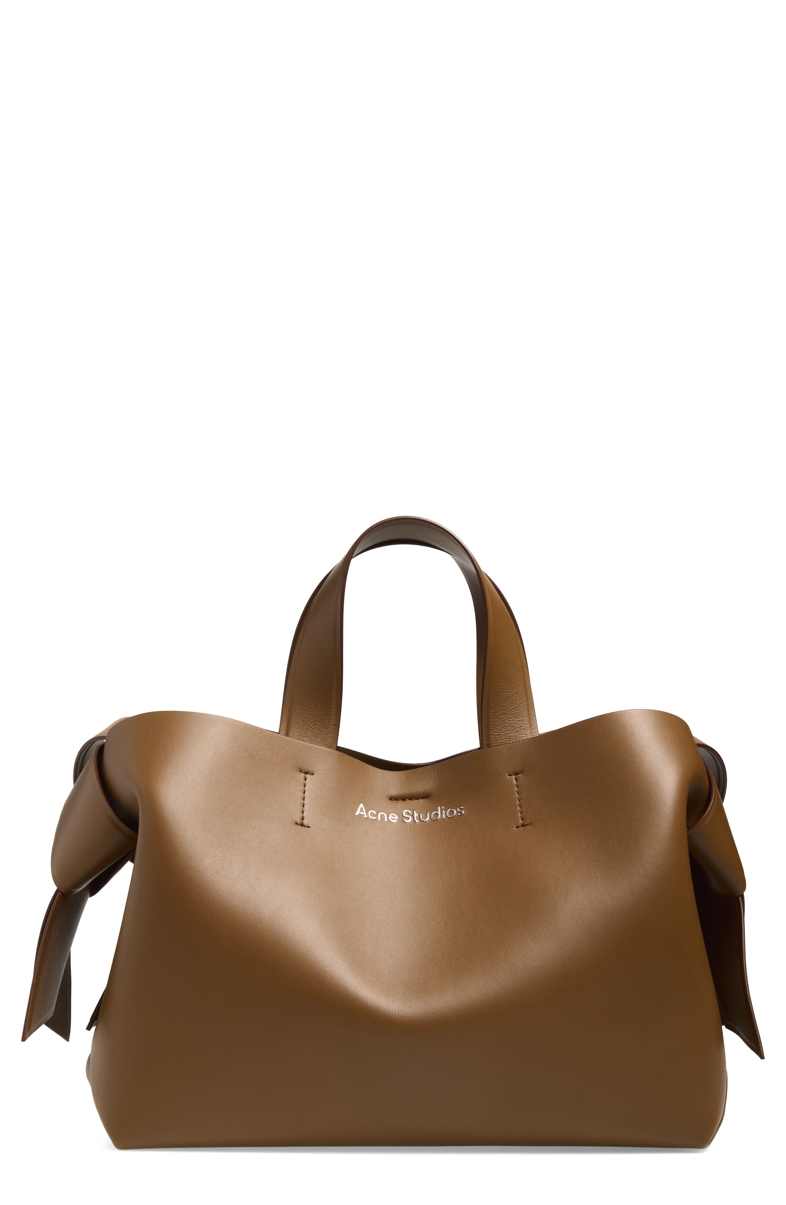 Acne Studios Womens Camel Brown Musubi Leather Tote Bag