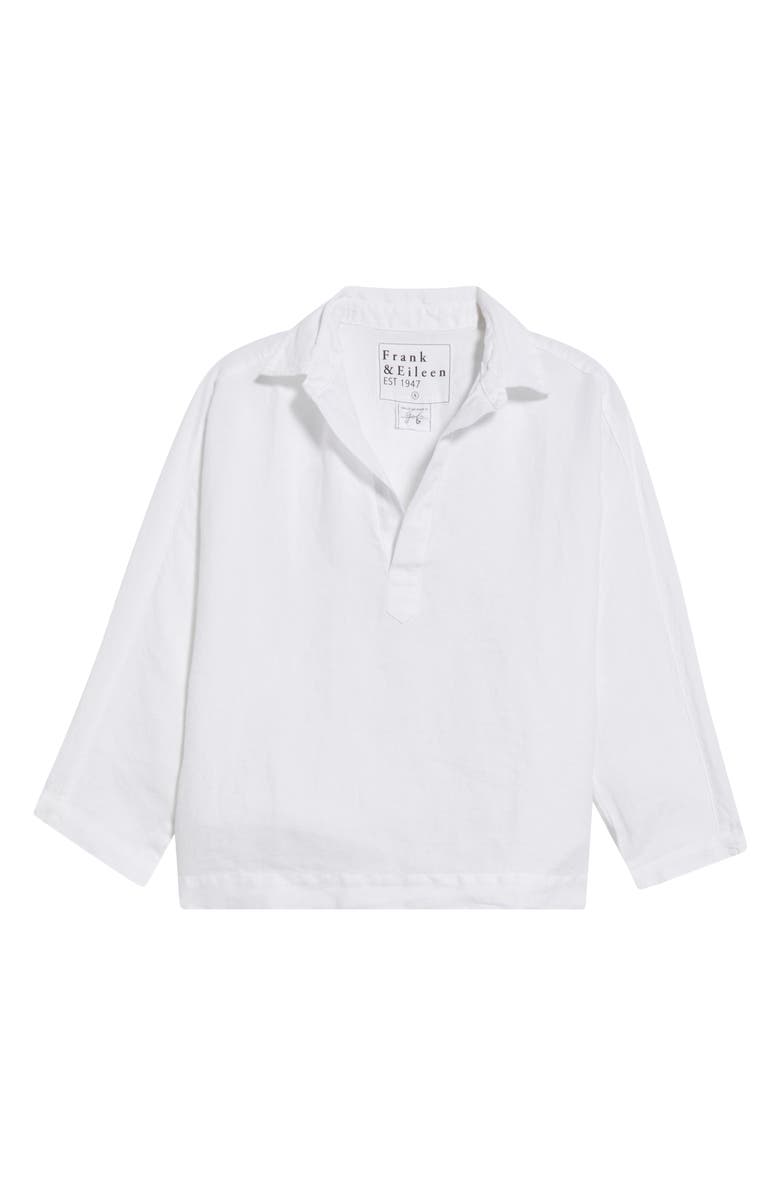 Frank & Eileen Gabi Crop Linen Popover Shirt, Alternate, color,