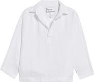 Frank & Eileen Gabi Crop Linen Popover Shirt
