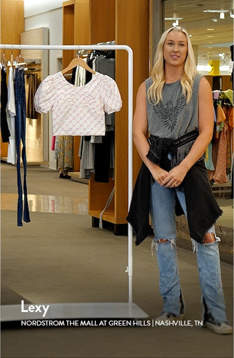 Kids' Puff Sleeve Broderie Anglaise Cotton Top, sales video thumbnail