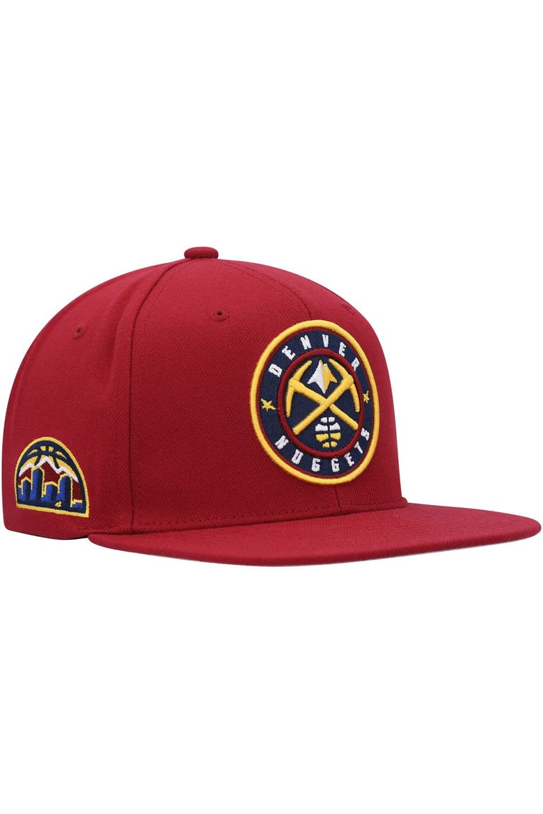 Men's Mitchell & Ness Red Denver Nuggets Side Core 2.0 Snapback Hat, Main, color, Red
