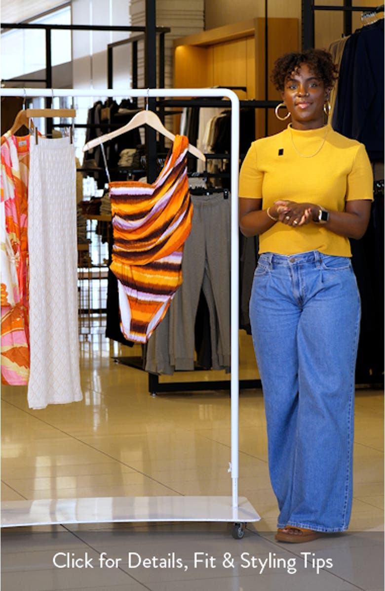 Horizon Shirred One-Shoulder One-Piece Swimsuit, sales video thumbnail