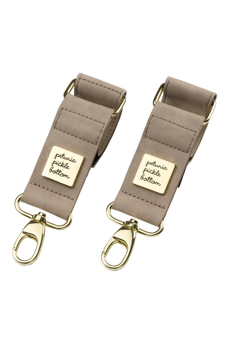 Faux Leather Valet Stroller Clips, Main, color, GREY MATTE LEATHERETTE