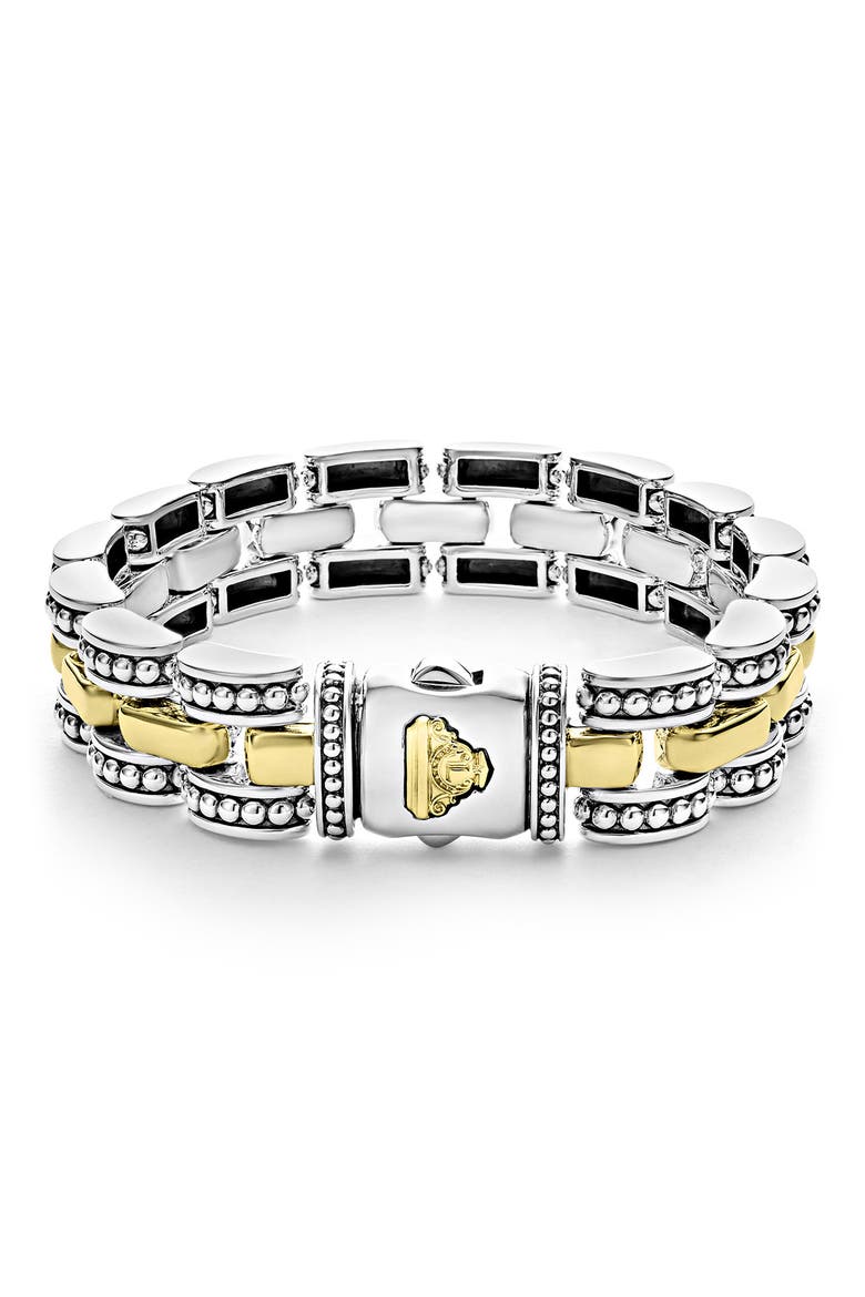 Gold Caviar Link Bracelet, Alternate, color, TWO-TONE