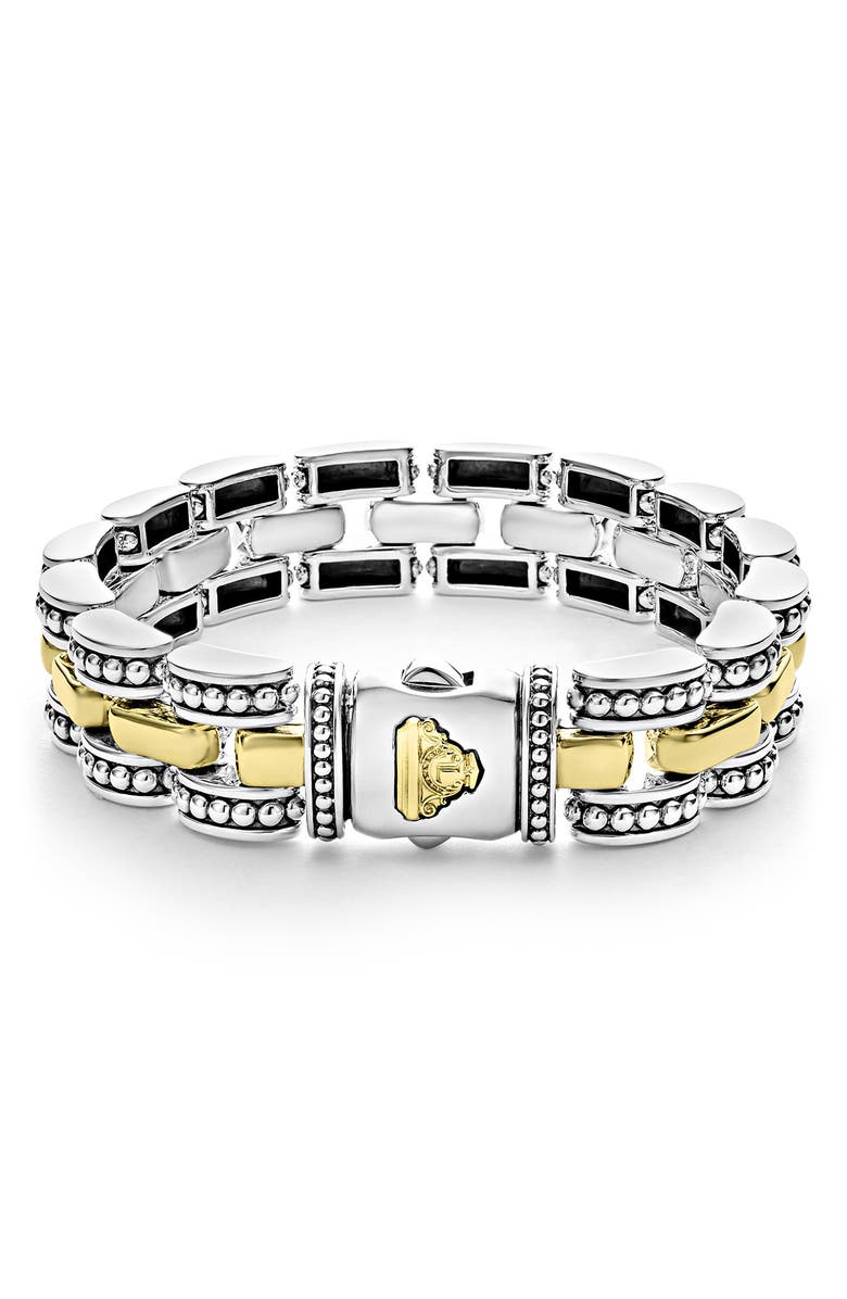 LAGOS Gold Caviar Link Bracelet, Alternate, color, Two-Tone