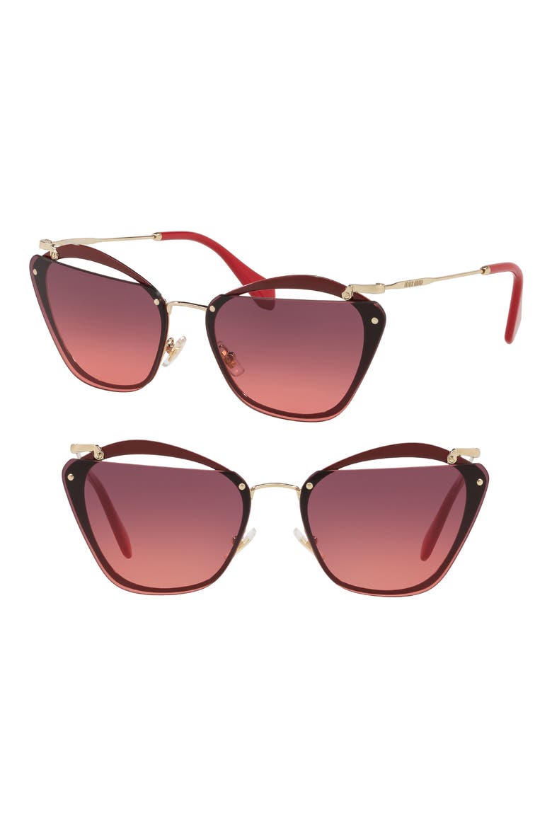 64mm Sunglasses, Main, color, VIOL PINK