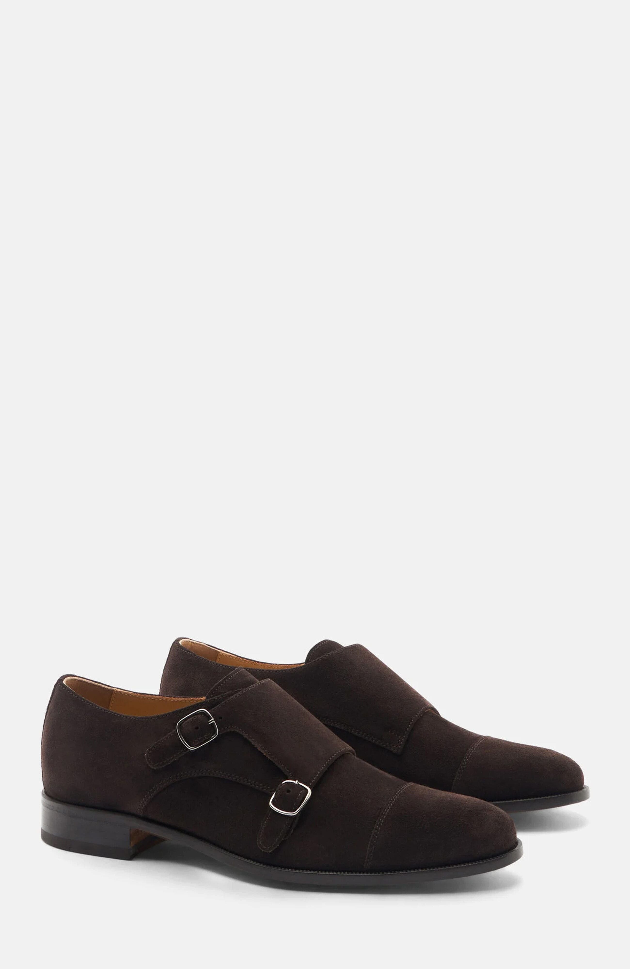 Gervasio Monks, Main, color, Dark Brown Suede - Light Line