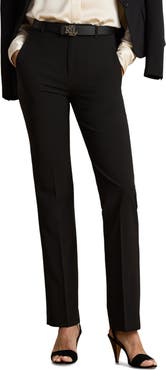 Lauren Ralph Lauren Stretch Wool Crepe Straight Pants