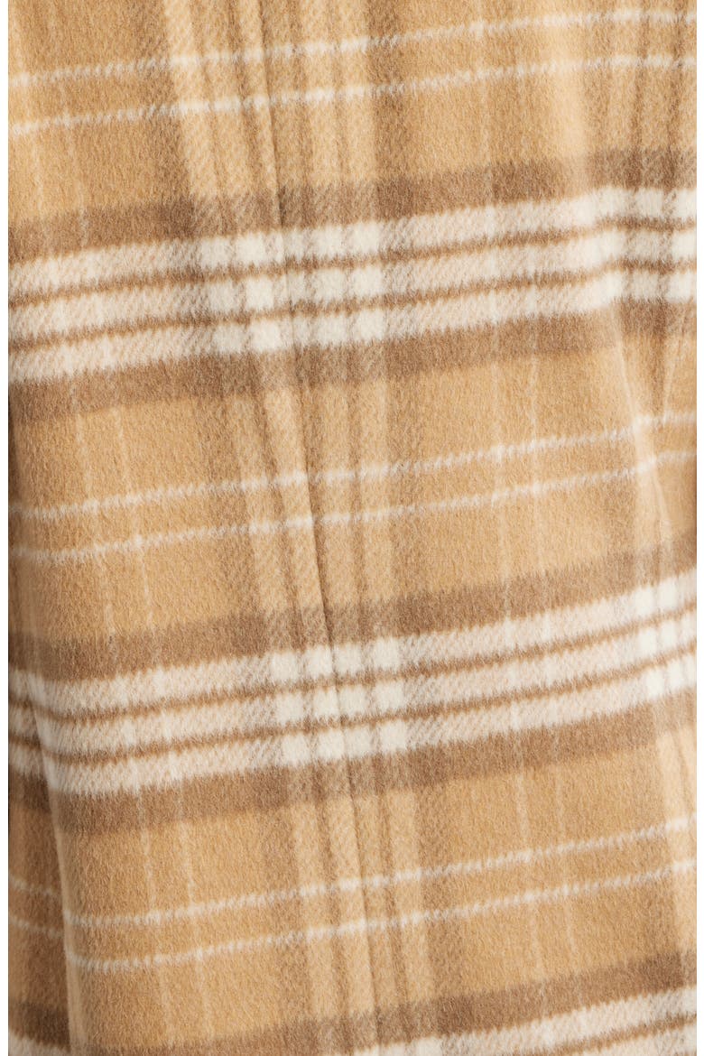 Longline Wool Blend Coat, Alternate, color, CAMEL PLAID