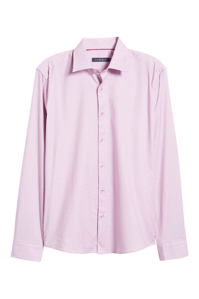 Microdot Button-Up Shirt, Alternate, color, LAVENDER