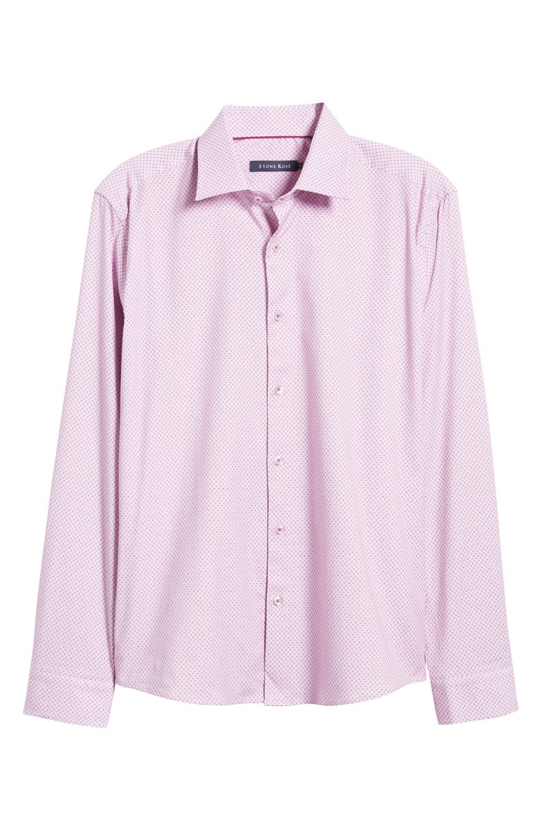 Stone Rose Microdot Button-Up Shirt, Alternate, color, 