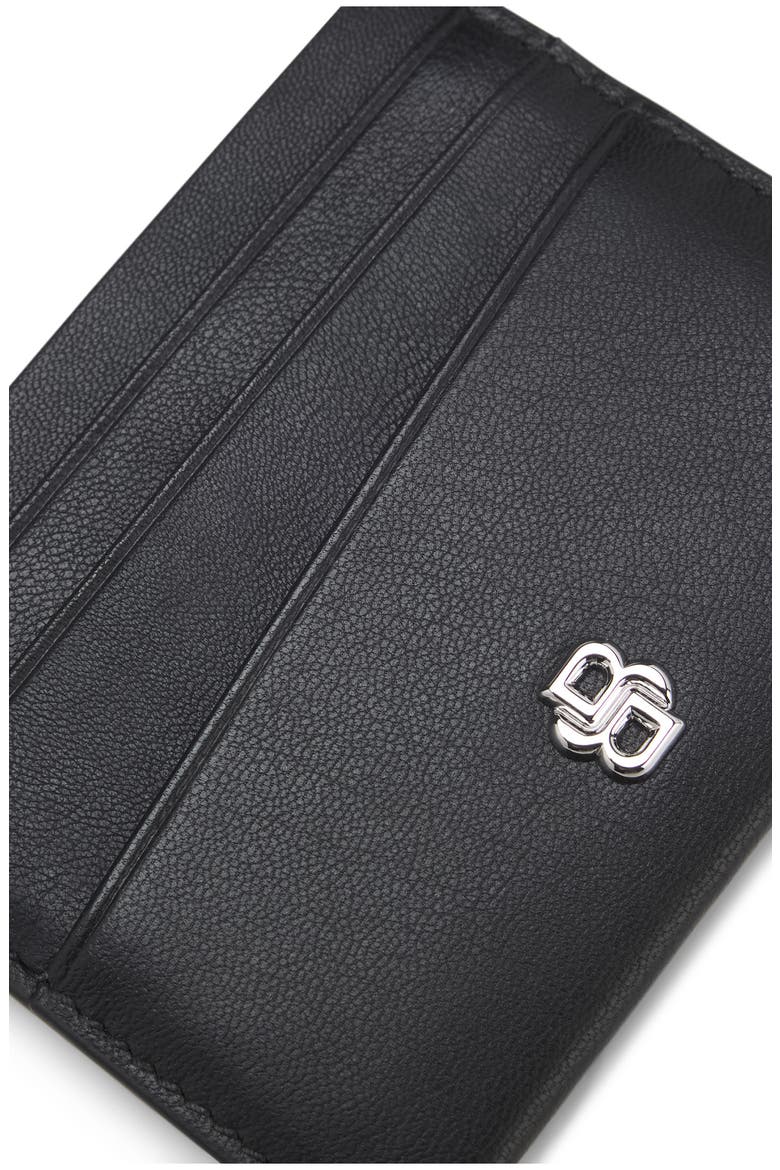 Icon Leather Card Case, Alternate, color, BLACK