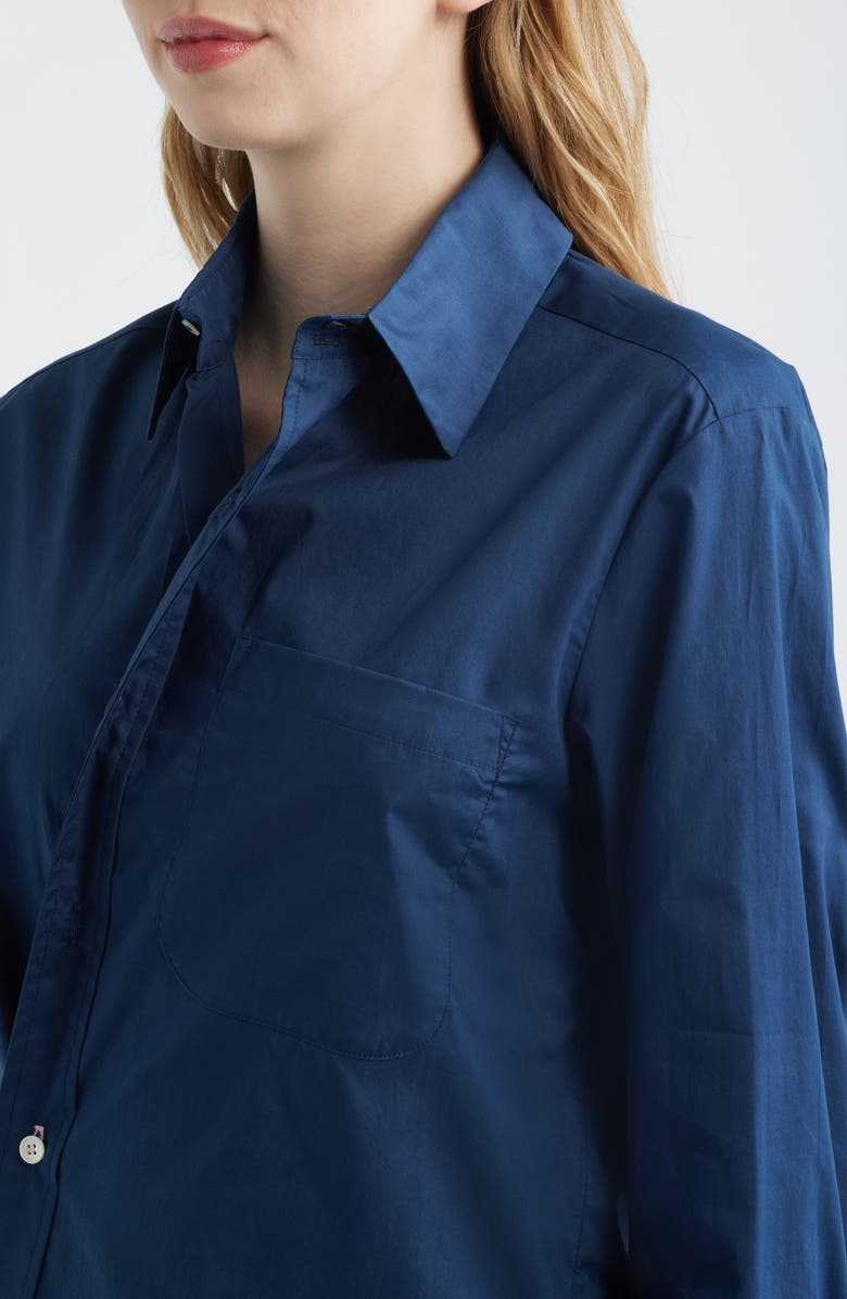 CISSA Relaxed Button-Up Wrap Shirt, Alternate, color, Navy Blue