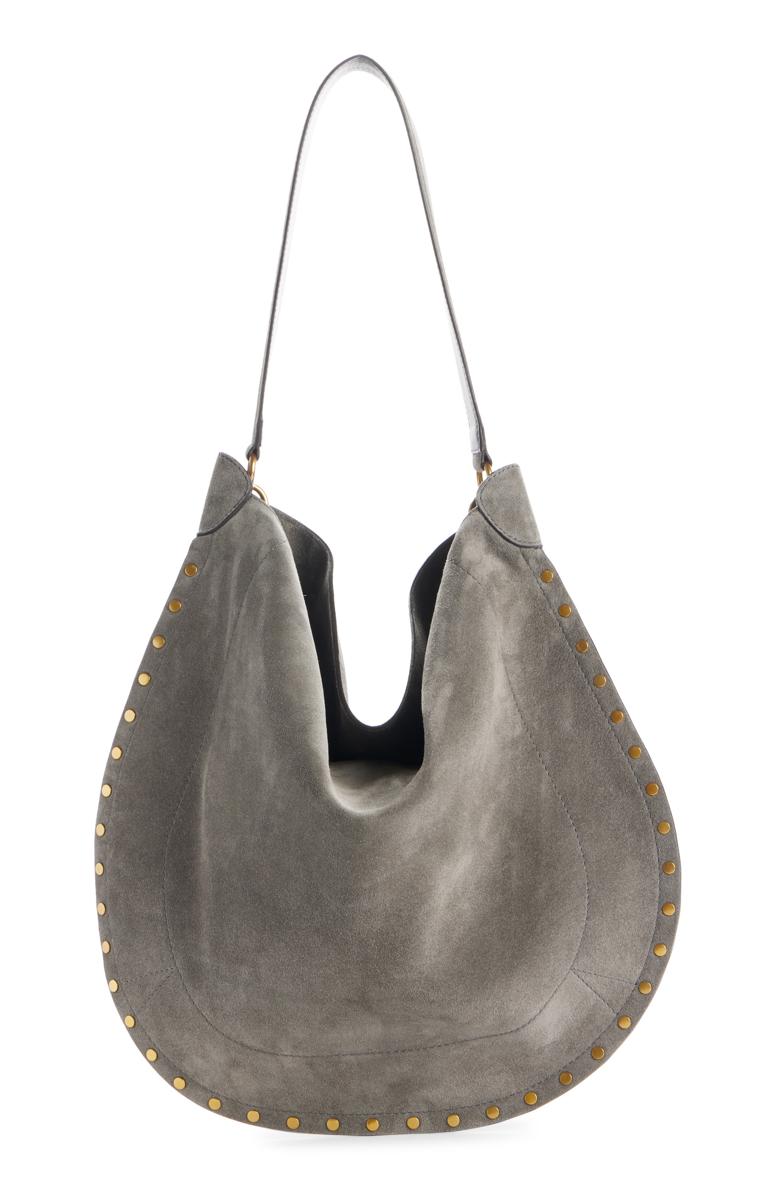 Isabel Marant Oskan Suede Hobo Bag, Alternate, color, Stone