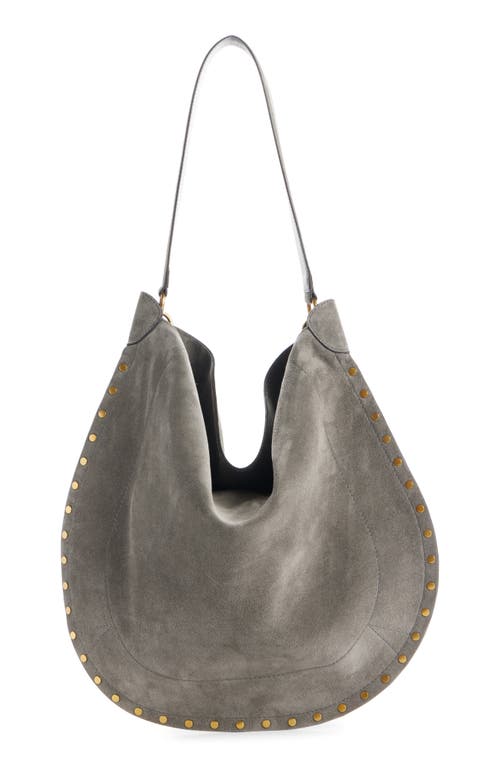 Isabel Marant Oskan Suede Hobo Bag In Gray