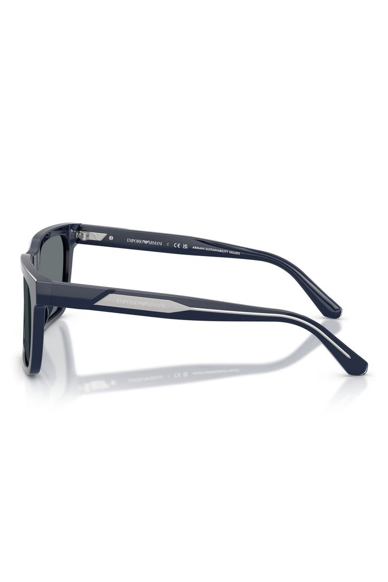 57mm Square Sunglasses, Alternate, color, SHINY BLUE / DARK BLUE