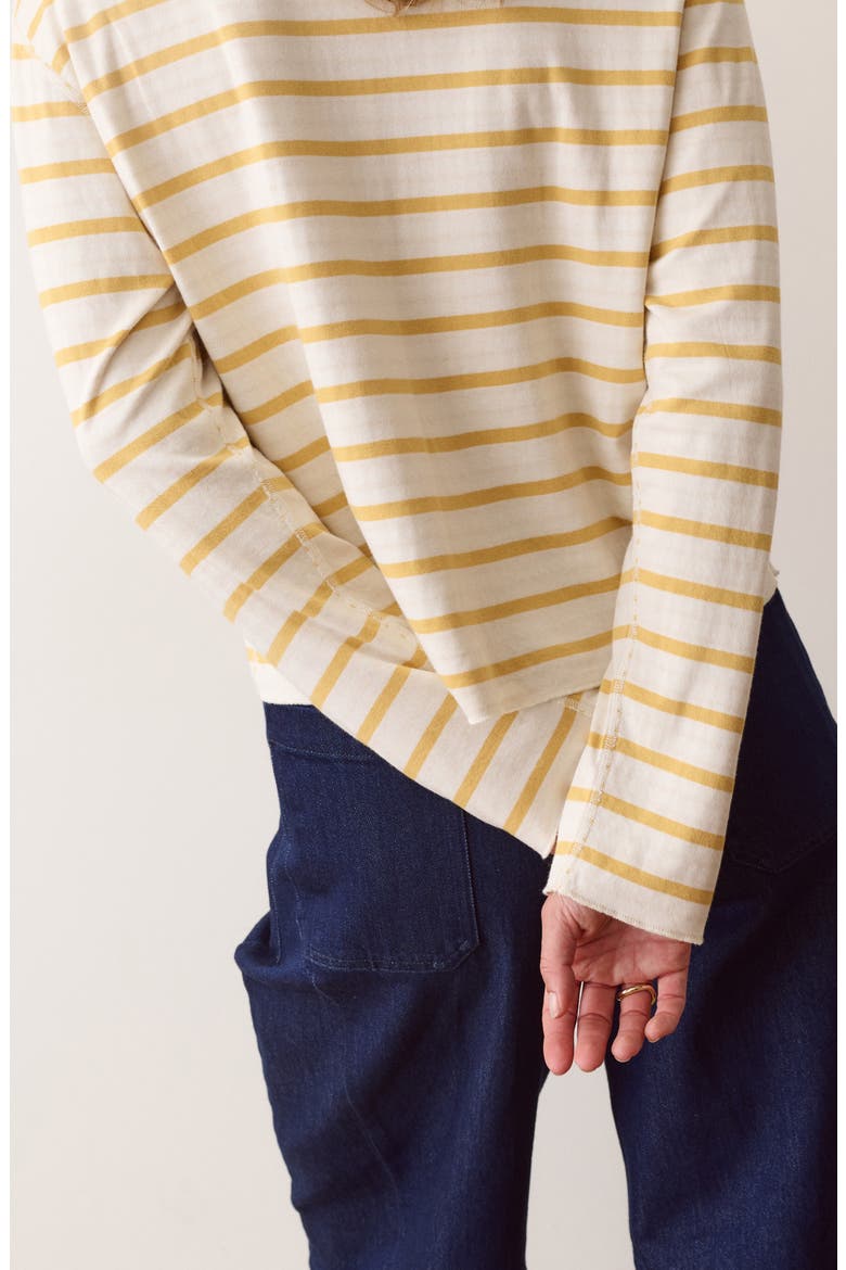 Juno Long Sleeve Stripe Top, Alternate, color, MARIGOLD STRIPE