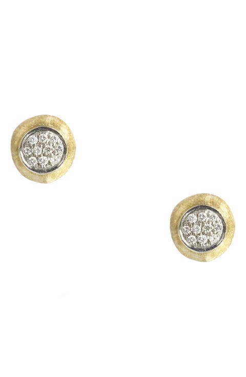 Jaipur 18K Yellow & White Gold Diamond Stud Earrings