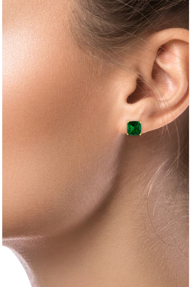 CZ Clip-On Earrings, Alternate, color, GREEN/ GOLD