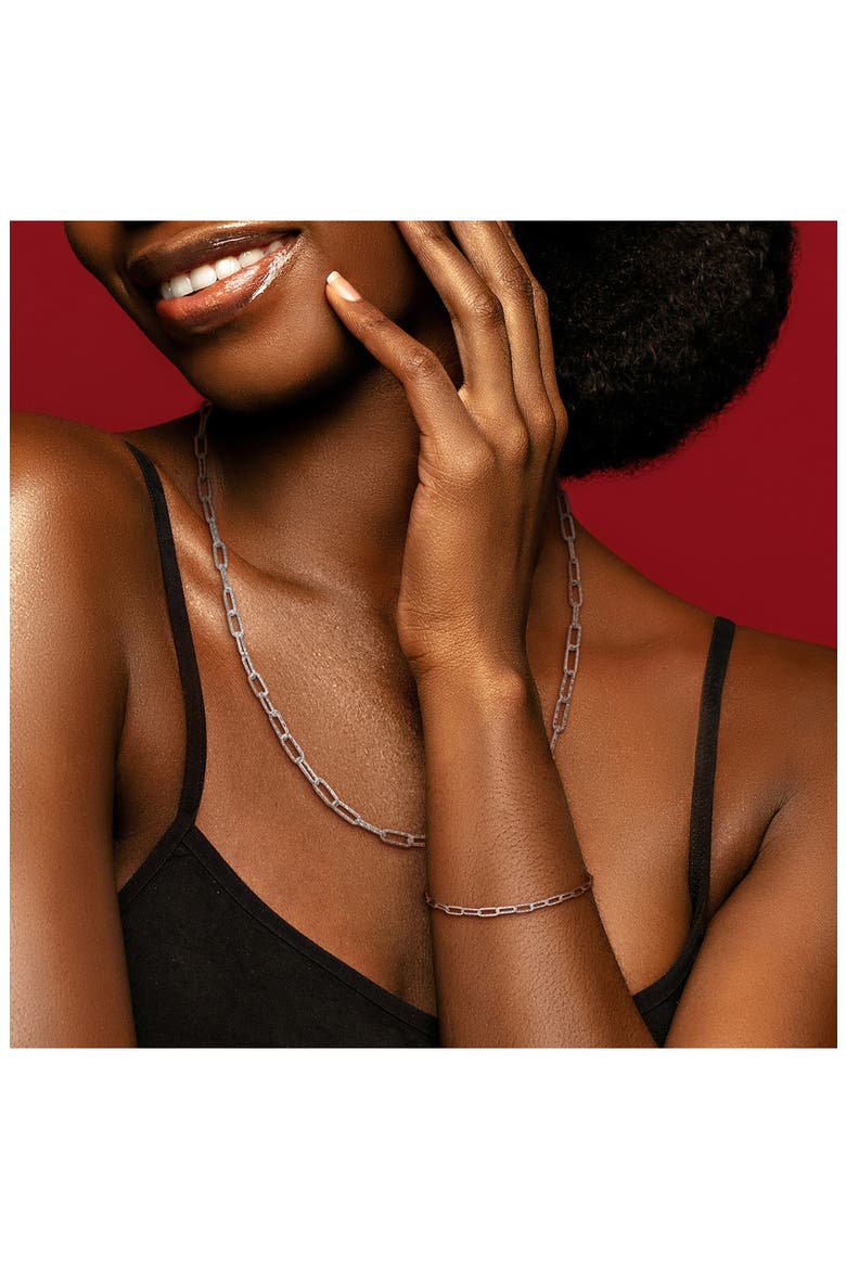 3mm Paperclip Textured Link Chain Necklace & Bracelet Set, Alternate, color, SILVER