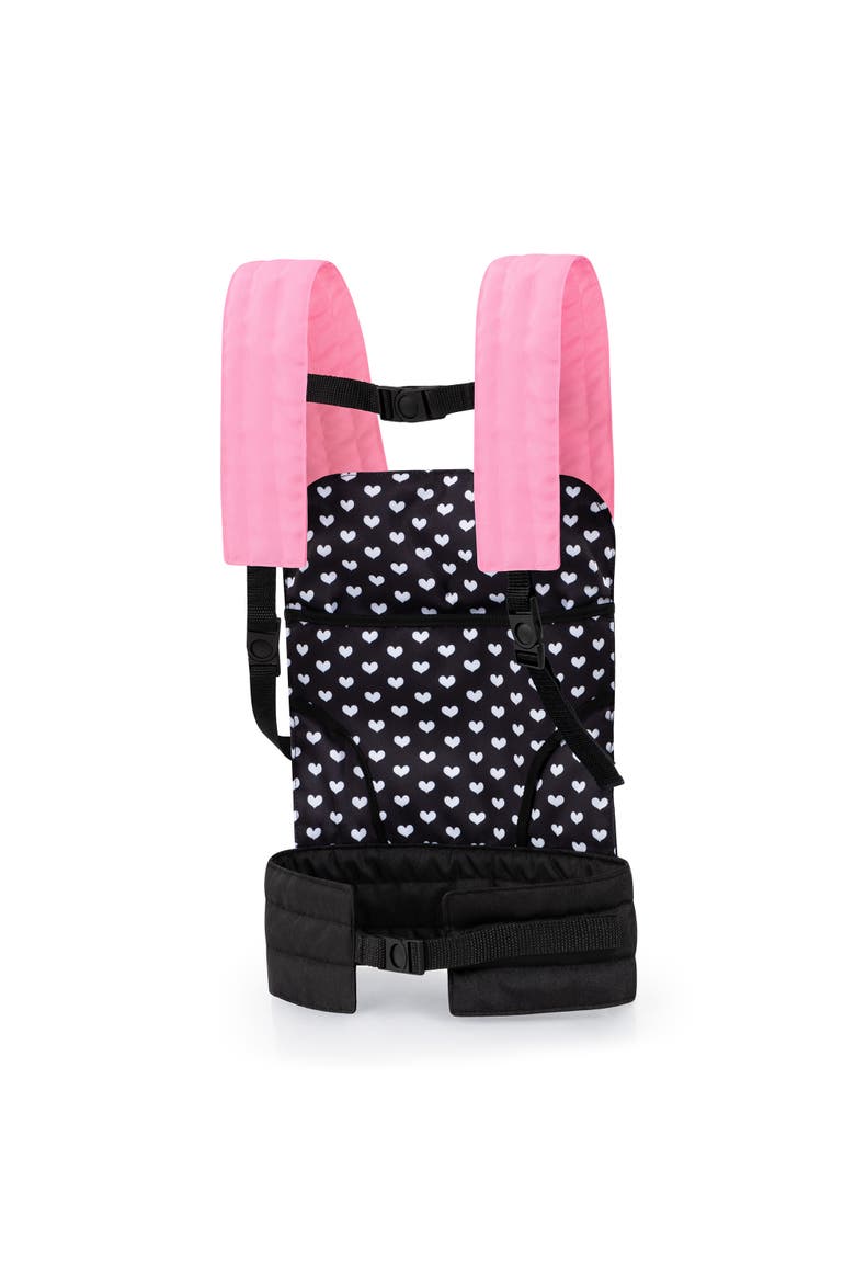 Carrier, Black, Pink, Hearts for Carrying Dolls Up to 18 Inch, Alternate, color, Multicolored