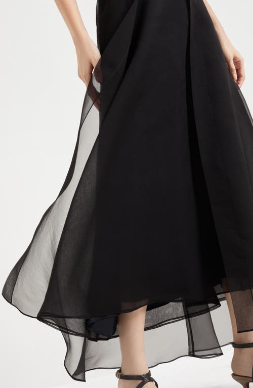 Brunello Cucinelli Paneled Circle Skirt In Black | ModeSens