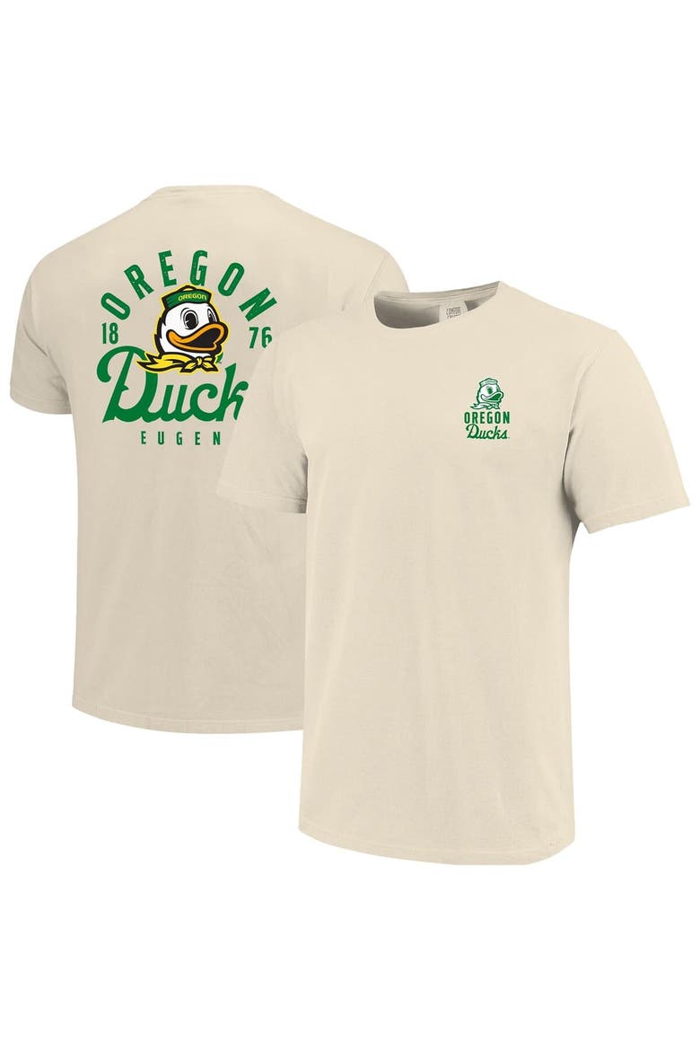 Men's Cream Oregon Ducks Comfort Colors Mascot Overlay T-Shirt, Main, color, Cream
