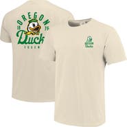 IMAGE ONE Men's Cream Oregon Ducks Comfort Colors Mascot Overlay T-Shirt